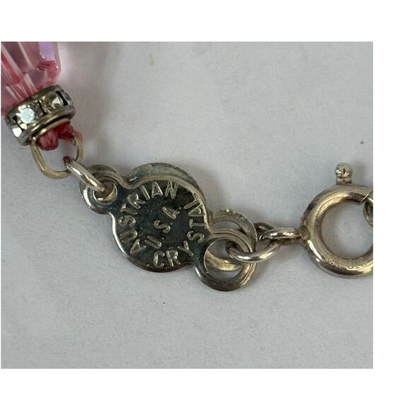 Lori Frantz-Koenig Pink Austrian Crystal Faceted Bead Necklace 17" #65101 - Picture 3 of 5